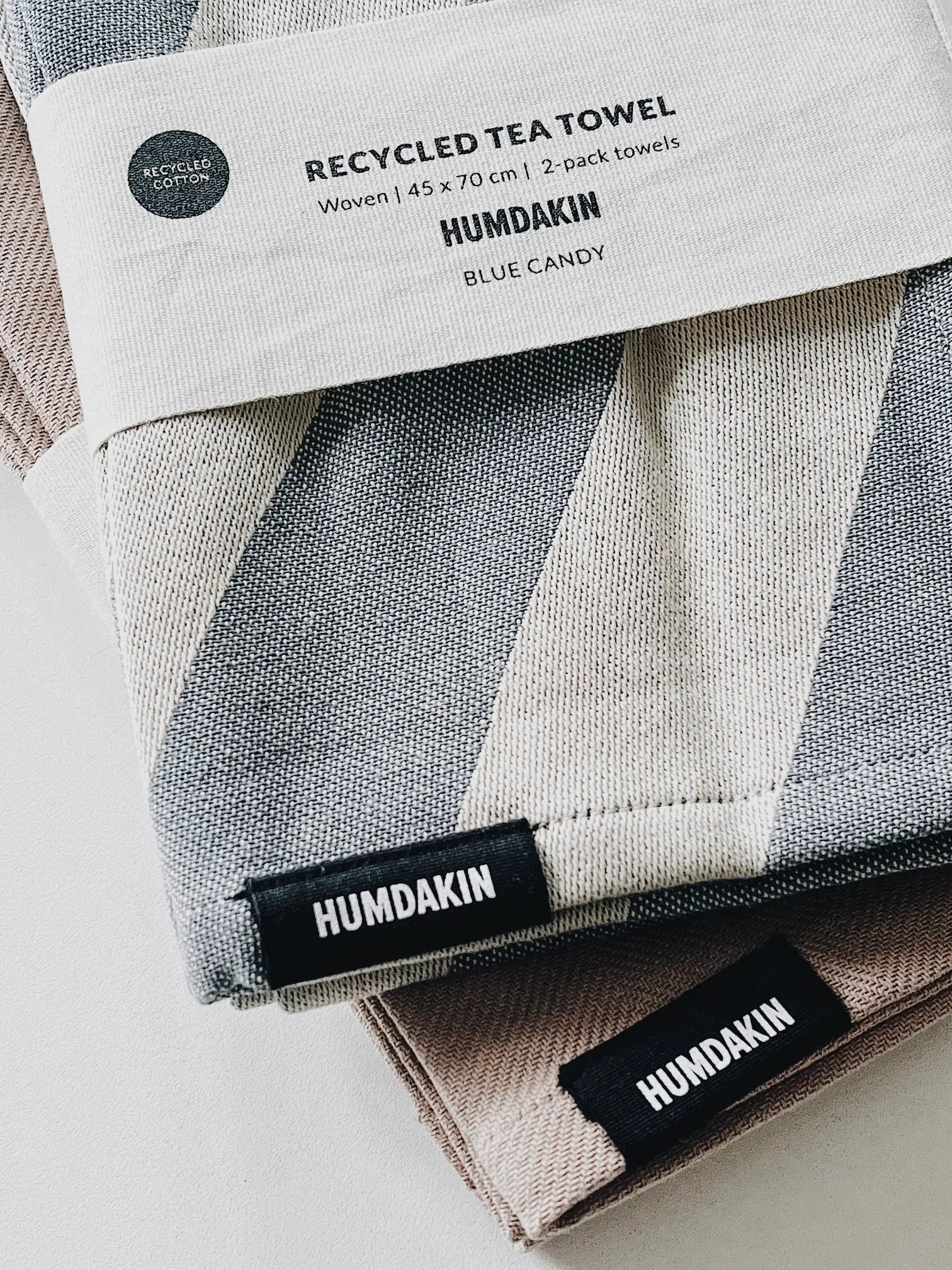 HUMDAKIN Viskestykker i genanvendt bomuld - 2 stk Organic Textiles 225 Blue Candy